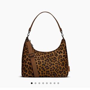 Leopard-Print Hobo Shoulder Bag in Brown